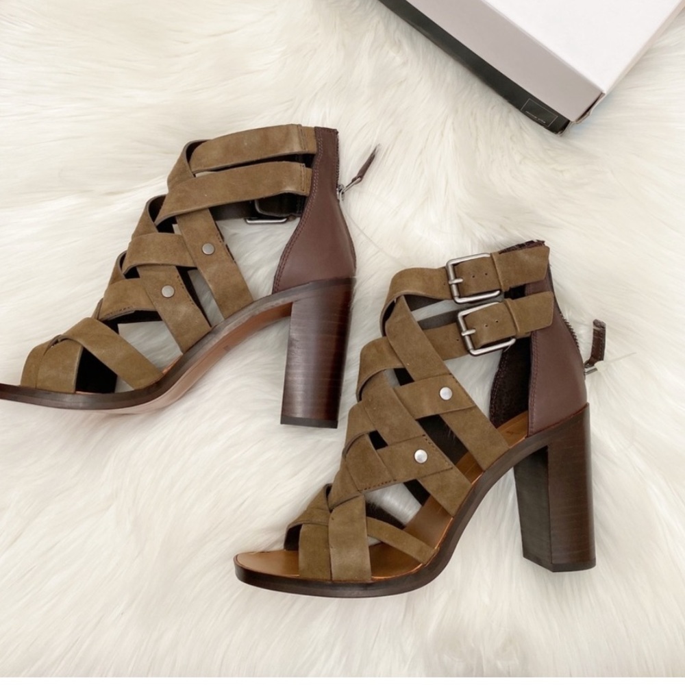 DOLCE VITA Leather Stud Heeled Sandals